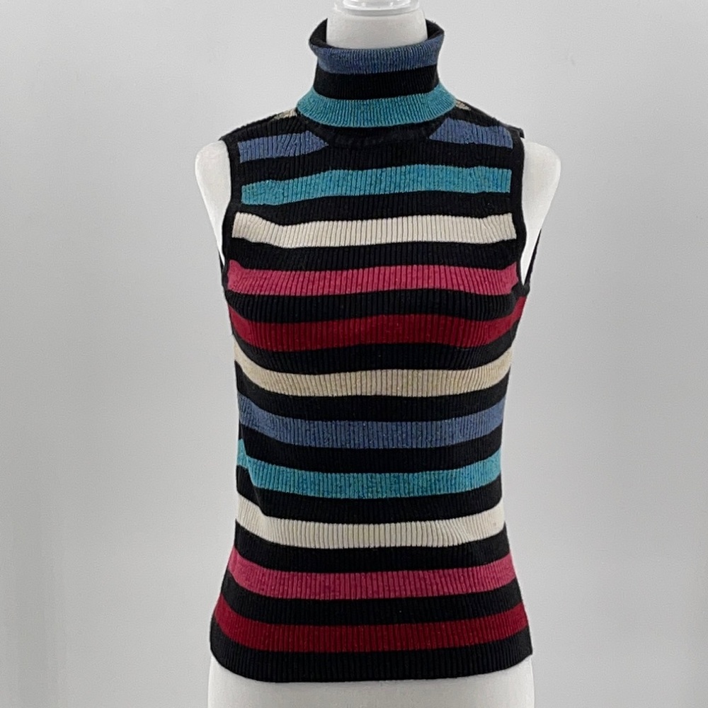 Faded Glory Striped Multicolor Turtle Tank Size Medium (8/10)